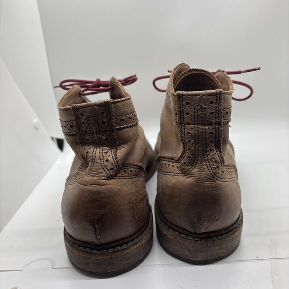 rare ALLEN EDMONDS CRONMOK Cognac Wingtip Brogue Leather Boot men 9 - Picture 5 of 11